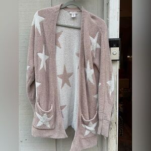Sincerely Jules Beige and White Star Cardigan Reversible size medium